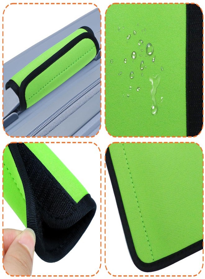 Gallipower 3 Pcs Suitcase Luggage Handle Wrap,Sleeve Handle Covers,Hand Bag Door Bucket,Suitcase Tags,Identifiers for Travel Accessories (Green,Orange,Black) - Image 3